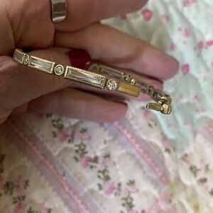 Gold and Silver Bracelet with Crystal Accents